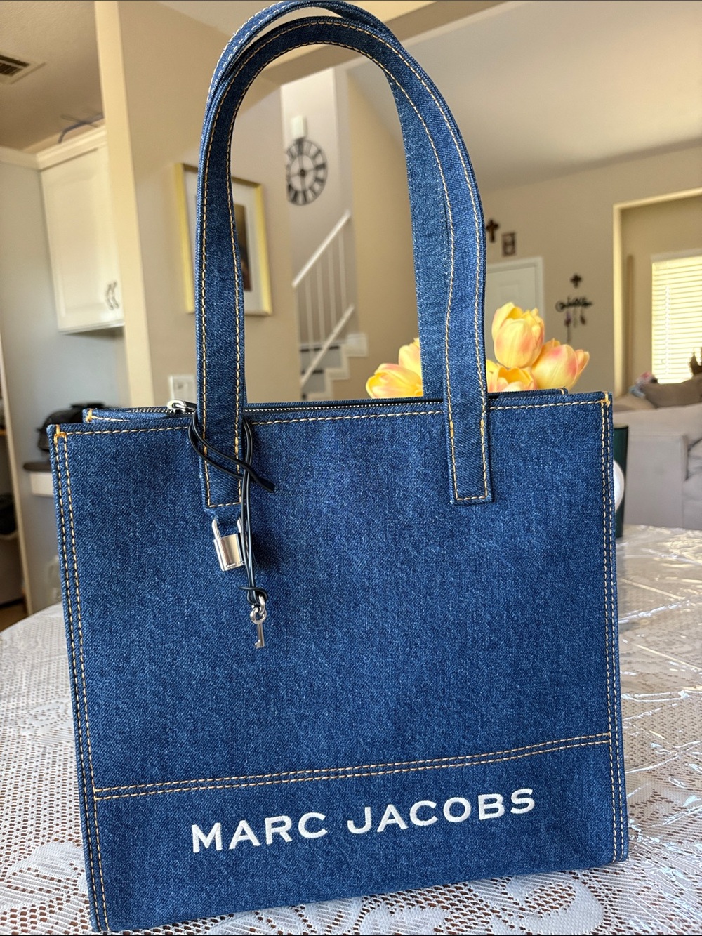 Marc Jacobs The Lock Denim Shopper Tote